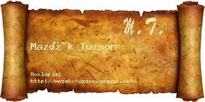 Mazák Tuzson névjegykártya